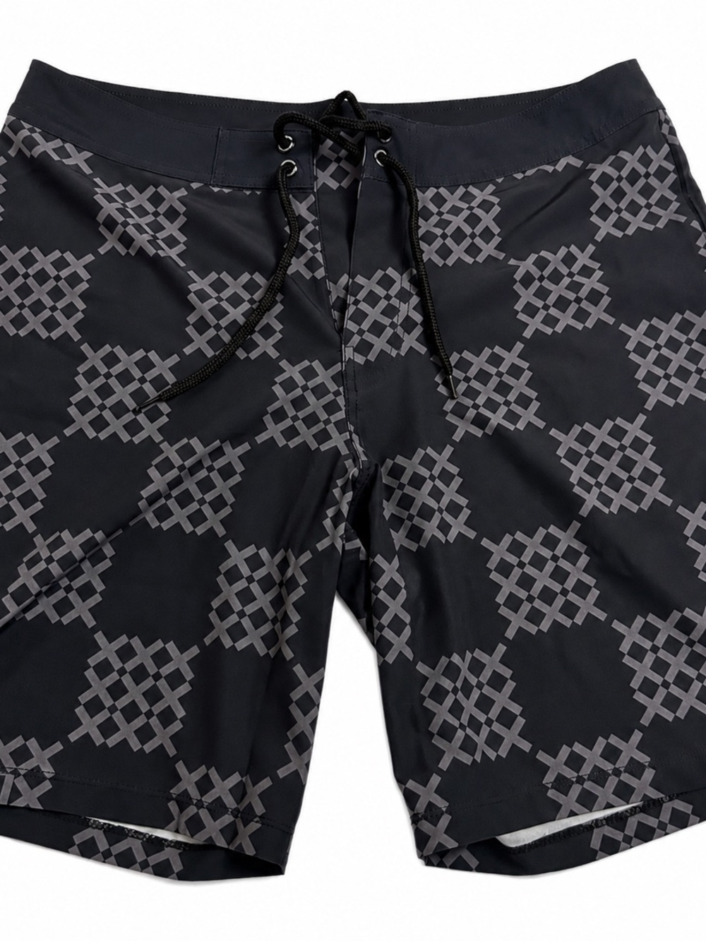 Hoonigan Board Shorts Men’s Size 30 Gray Black Geometric Stretch Swim Surf